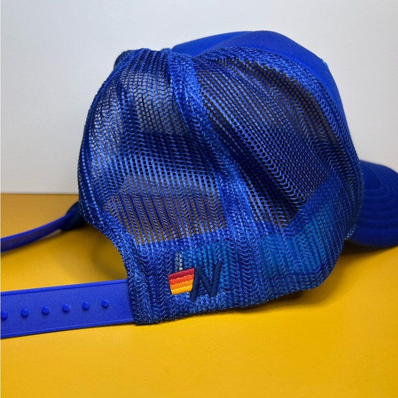NWOT Aviator Nation Logo Rainbow Vintage Trucker Hat – Royal Blue Unisex - Picture 2 of 7